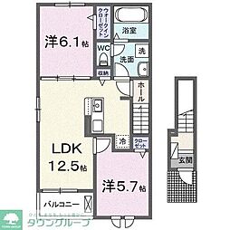 サンリット・ガーデン 2LDKの間取図画像