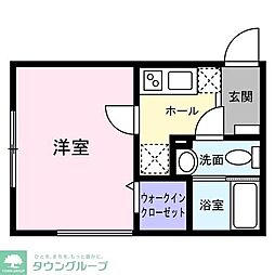 大和市下和田アパート 1Kの間取図画像