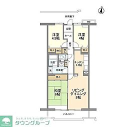 コーポレート中央林間2号棟 3LDKの間取図画像
