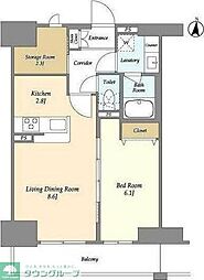 LIBRGRANT藤沢 1SLDKの間取図画像