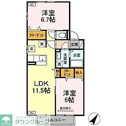フローラ 2LDKの間取図画像