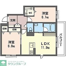 GRANDCIEL 2LDKの間取図画像