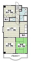 TEK藤沢ハイツ 3LDKの間取図画像