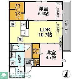 ケルサス湘南台 2LDKの間取図画像