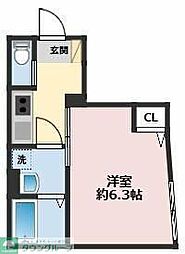 クロシェット大和 1Kの間取図画像