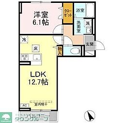横浜市泉区中田町アパート 1LDKの間取図画像