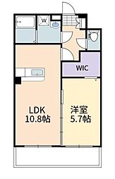 新築アクアルクス 1階1LDKの間取り