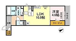 アネシス寺家Ａ棟 1階1LDKの間取り