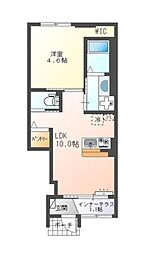 新築　イーストヒルズI 1階1LDKの間取り
