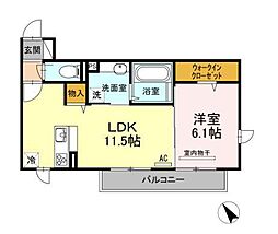 ソフィア 2階1LDKの間取り