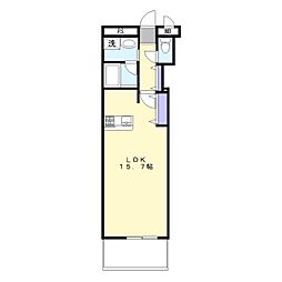 A.I.T 5階ワンルームの間取り