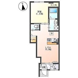 新築WBeC 1階1LDKの間取り