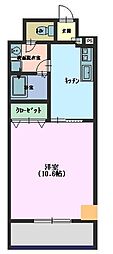 アルページュ 4階1Kの間取り
