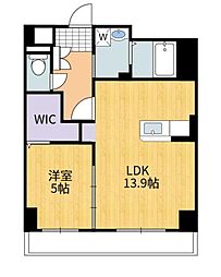 サンヒルズ御条 10階1LDKの間取り