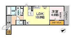 アネシス寺家A 1LDKの間取図画像