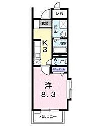 ロマグランデ 1Kの間取図画像