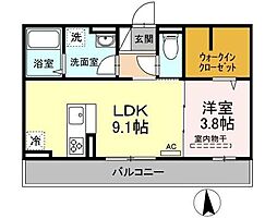 クレールリコルド 1LDKの間取図画像
