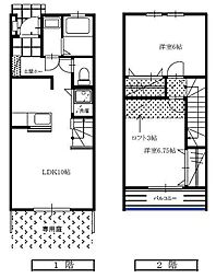 シャレーコーセイ壱番館 2LDKの間取図画像