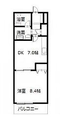 アステラス・モア 1DKの間取図画像