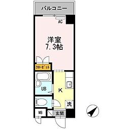 エクレール ワンルームの間取図画像