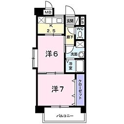 ペスカ・フィオーレ 2Kの間取図画像