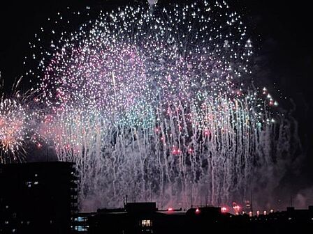 共用部分からは、迫力ある「いたばし花火大会」を間近に鑑賞できます。