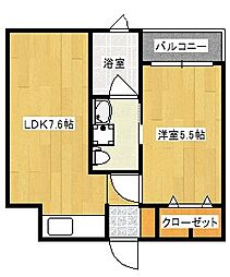 JR山陽本線 天神川駅 徒歩17分の賃貸マンション 4階1LDKの間取り