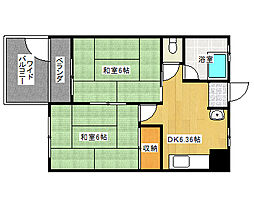 広島電鉄宮島線 古江駅 徒歩9分の賃貸アパート 2階2DKの間取り