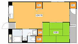 JR可部線 安芸長束駅 徒歩5分の賃貸マンション 3階1LDKの間取り