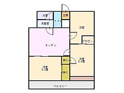 JR山陽本線 向洋駅 徒歩12分の賃貸マンション 1階3LDKの間取り