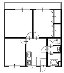 JR芸備線 戸坂駅 徒歩28分の賃貸マンション 4階3DKの間取り