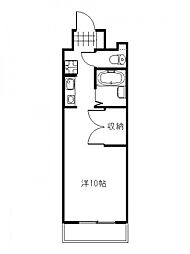 広島電鉄8系統 十日市町駅 徒歩3分の賃貸マンション 7階ワンルームの間取り