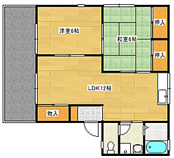 広島電鉄宮島線 修大協創中高前駅 徒歩19分の賃貸アパート 1階2LDKの間取り