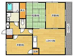 広島高速交通アストラムライン 安東駅 徒歩4分の賃貸マンション 2階3LDKの間取り