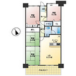JR山陽本線 向洋駅 徒歩12分の賃貸マンション 6階4LDKの間取り