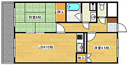 広島電鉄2系統 広電西広島(己斐)駅 徒歩6分の賃貸マンション 5階2LDKの間取り