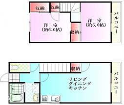 JR芸備線 戸坂駅 徒歩6分の賃貸アパート 1階2LDKの間取り