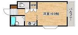 JR可部線 安芸長束駅 徒歩10分の賃貸マンション 1階ワンルームの間取り