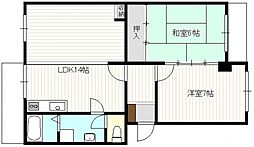 広島高速交通アストラムライン 大塚駅 徒歩11分の賃貸マンション 4階2LDKの間取り