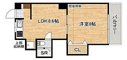 広島電鉄宮島線 商工センター入口駅 徒歩6分の賃貸マンション 3階1LDKの間取り
