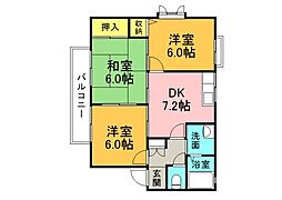広島高速交通アストラムライン 上安駅 徒歩4分の賃貸アパート 2階3DKの間取り