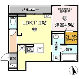 広島高速交通アストラムライン 毘沙門台駅 徒歩4分の賃貸アパート 3階1LDKの間取り