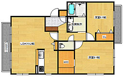 JR山陽本線 天神川駅 徒歩3分の賃貸マンション 1階2LDKの間取り