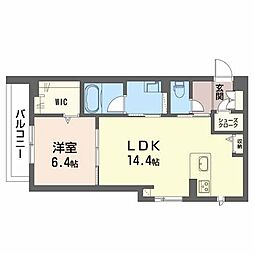 広島電鉄1系統 鷹野橋駅 徒歩9分の賃貸マンション 4階1LDKの間取り