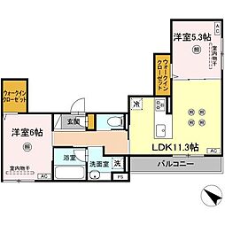 広島電鉄宮島線 高須駅 徒歩6分の賃貸アパート 3階2LDKの間取り