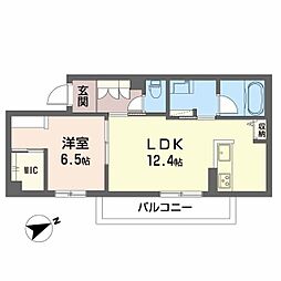 JR可部線 安芸長束駅 徒歩19分の賃貸マンション 3階1LDKの間取り