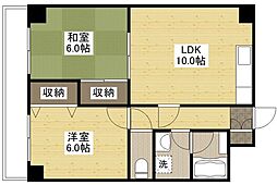 広島高速交通アストラムライン 西原駅 徒歩7分の賃貸マンション 9階2LDKの間取り
