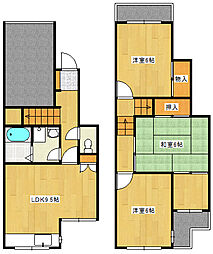 広島電鉄宮島線 草津南駅 徒歩4分の賃貸テラスハウス 1階3LDKの間取り