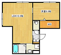 広島電鉄宮島線 古江駅 徒歩8分の賃貸マンション 1階1LDKの間取り