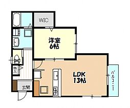 広島高速交通アストラムライン 大原駅 徒歩4分の賃貸アパート 1階1LDKの間取り